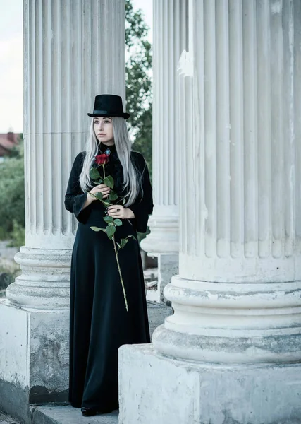 Perfekte Gotische Atmosphäre Inspiration Dunkler Viktorianischer Stil Halloween Ideen Für — Stockfoto