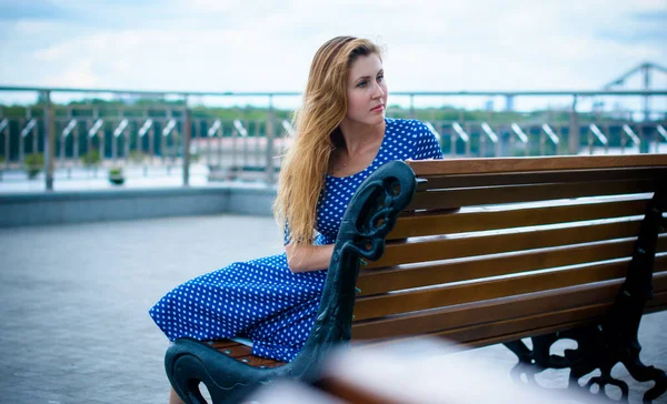 Sad Lonely Girl Big City Problem Loneliness Women — Stock Photo, Image