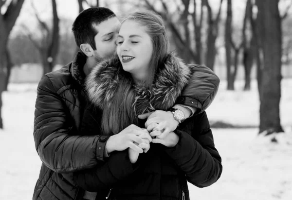 Young Lovers Man Woman Date Enamoured Young Man Woman — Stock Photo, Image