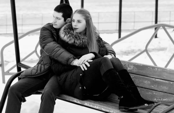 Young Lovers Man Woman Date Enamoured Young Man Woman — Stock Photo, Image