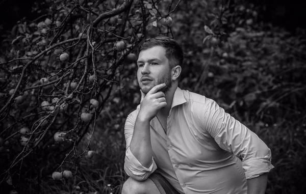 Psicologia Retrato Homem Jovem Cara Com Suas Mentes Problemas Estilo — Fotografia de Stock