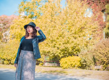 Artı, güzel bir Amerikan ya da Asyalı gibi giyinmiş şık bir kadın, hayatın tadını çıkarıyor, dışarıda yürüyor. İnsanların hayatı XI boyutunda, mutlu, güzel, güzel bir kadın. Kilolu kadın kavramı, diğer güzellikler