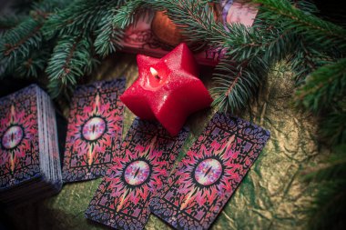 Avrupa Tarot kartları, mistik unsurlar. Esrarengiz kavram 