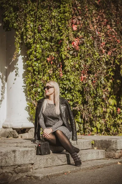 Autunno Stagione Autunnale Stile Casual Donne Size Abiti Alla Moda — Foto Stock