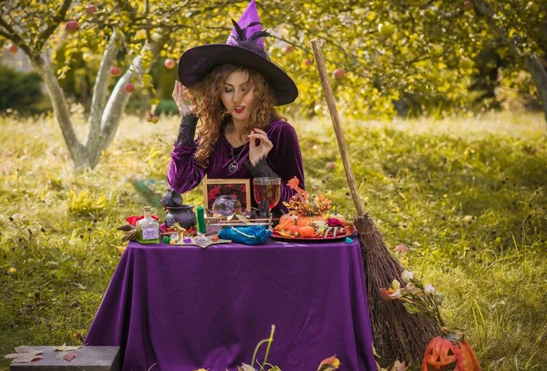 Cosplay Des Sorciers Idées Pour Fête Halloween Concept Vacances Automne — Photo