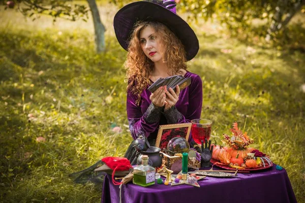 Cosplay Des Sorciers Idées Pour Fête Halloween Concept Vacances Automne — Photo