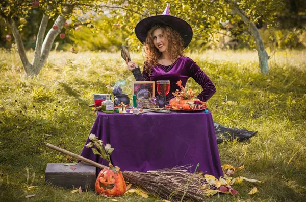 Cosplay Des Sorciers Idées Pour Fête Halloween Concept Vacances Automne — Photo