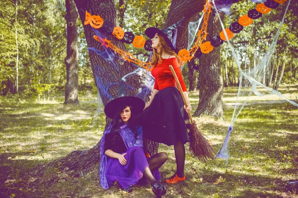 Cosplay Des Sorciers Idées Pour Fête Halloween Concept Vacances Automne — Photo