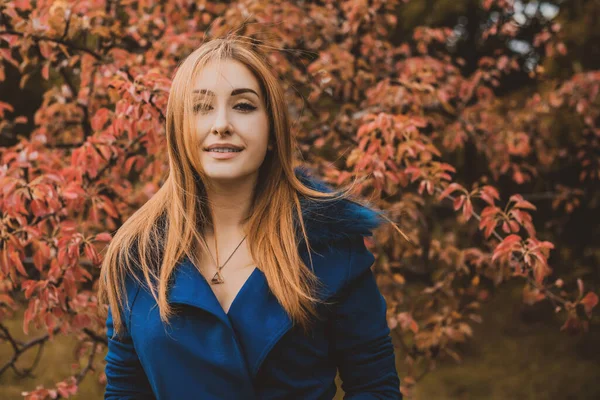 Tendencia Damas Otoño Maquillaje Elegante Estilo Pelo Retrato Mujer Tonos —  Fotos de Stock