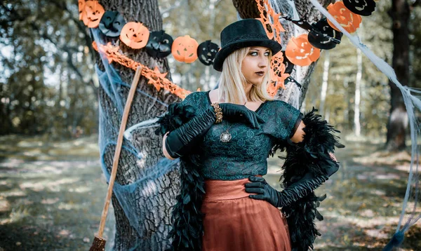 Cosplay Des Sorciers Idées Pour Fête Halloween Concept Vacances Automne — Photo