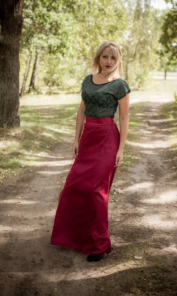 Vintage Chique Portret Vintage Tinten Textuur Vrouw Een Kanten Rok — Stockfoto