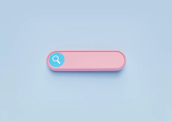 Minimal Blank Search Bar Pastel Blue Background Web Search Concept — Stock Photo, Image