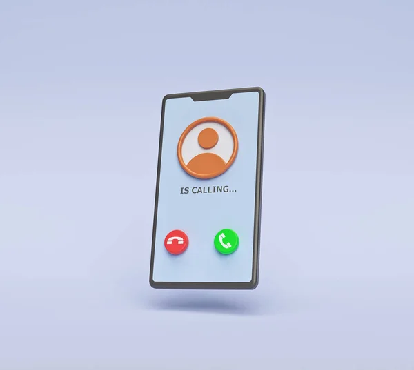 現代のスマートフォンの画面で着信コール 最小限の概念 3Dレンダリング — ストック写真