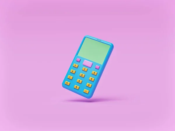 Minimal Gammal Stil Knappsats Mobiltelefon Isolerad Rosa Bakgrund Konvertering — Stockfoto