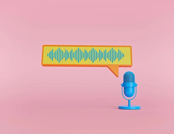 Asistente Personal Concepto Reconocimiento Voz Onda Sonido Micrófono Diseño Estilo — Foto de Stock