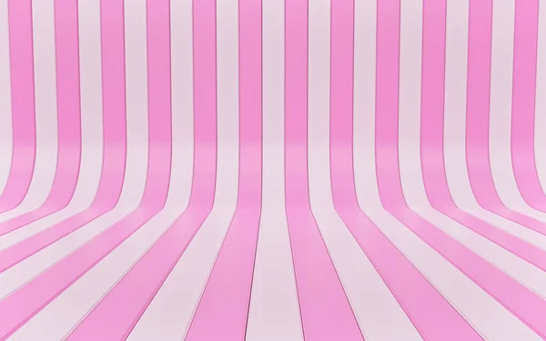 Красивый Минимальный Розовый Белый Кривой Форме Студии Абстрактного Фона Рендеринг — стоковое фото