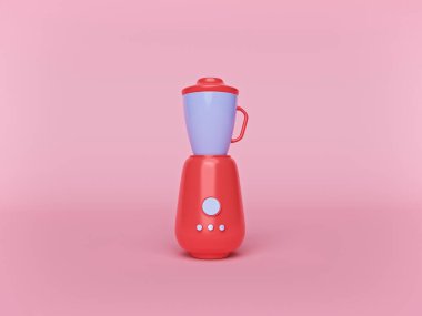 karikatür biçimi minimal karıştırıcı pastel arkaplanda izole edildi. Mutfak Aletleri. 3d oluşturma
