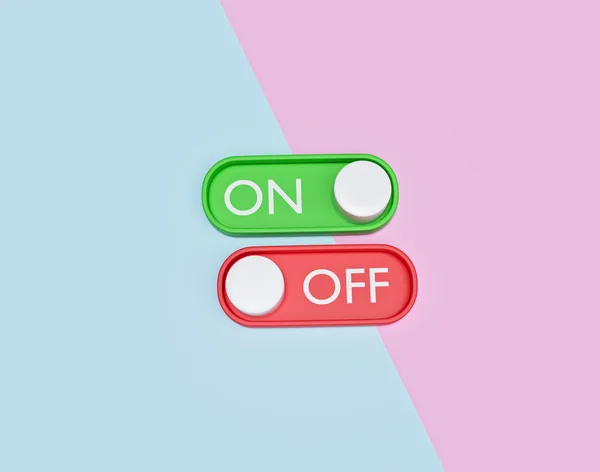 Icono Mínimo Botón Interruptor Toggle Aislado Sobre Fondo Abstracto Pastel —  Fotos de Stock