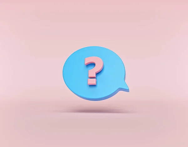 Speech Bubble Question Mark Icon Minimal Style Rendering — Stock Photo, Image