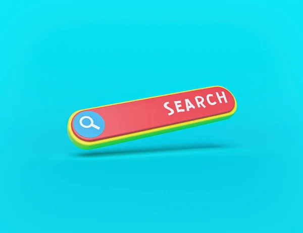 Мінімальна Панель Пошуку Ізольована Синьому Фоні Концепція Веб Пошуку Візуалізація — стокове фото