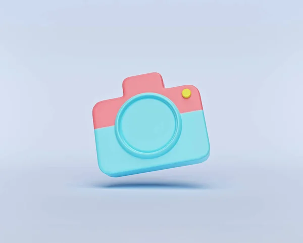 Minimales Kamera Symbol Oder Symbol Auf Pastellfarbenem Hintergrund Fotografiekonzept Darstellung — Stockfoto