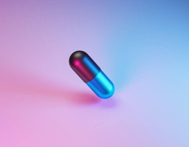 3D görüntüleme. Asgari ilaç hapı. Sağlık hizmeti kavramı.