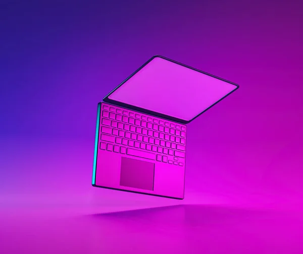 Laptop Isolado Ícone Mínimo Símbolo Conceito Tecnologia Renderização — Fotografia de Stock