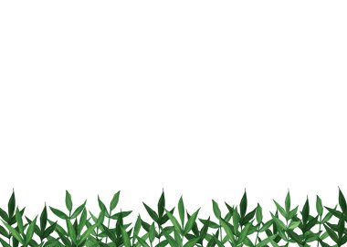 Botanik suluboya pankart tasarımı. Narin yeşil yapraklar. Kartpostallar için boşluk, düğün davetiyeleri. Çiçeksel sınırlar. Metnin için yer.