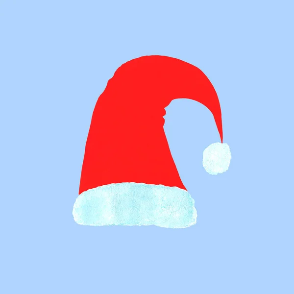 サンタクロースの赤い帽子 新年のシンボルです アイコン カード バナー パッケージのデザインのため 水彩画 — ストック写真
