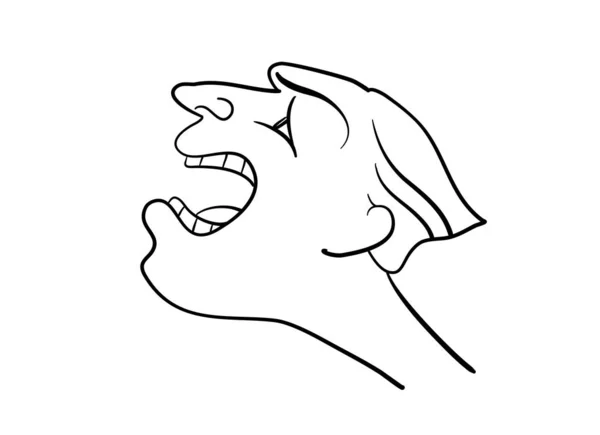 Ilustração desenhada à mão, homem zangado — Vetor de Stock