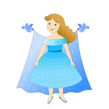 Kız pelerin giyer, peri masalı.