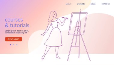 Web sitesi tasarımı, yatay afiş, yaratıcı iniş sayfası.