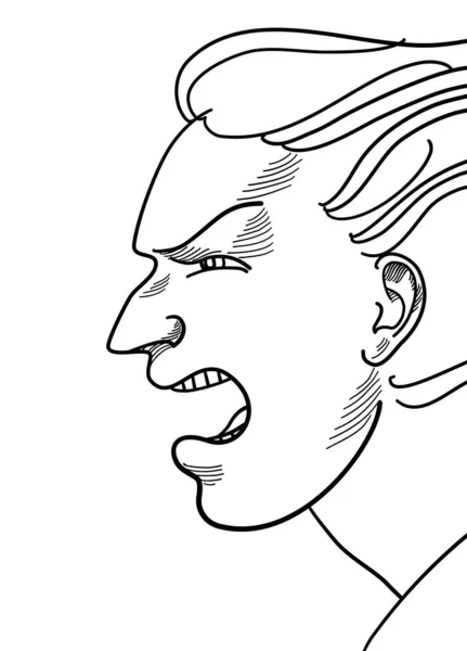 Малюнок обличчя, сердитий чоловік . — стоковий вектор