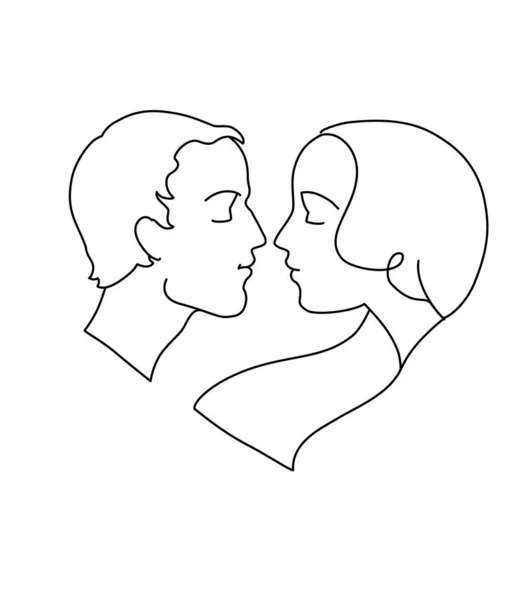 Rysunek zakochanej pary, w kształcie serca. — Wektor stockowy