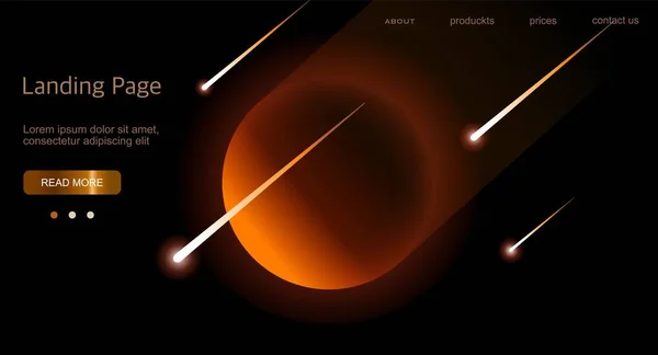 Abstract background, cosmic illustration for landing page — Stock Vector