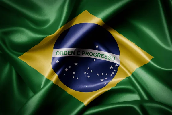 Brezilya bayrağının rengarenk resimlerini sallamak