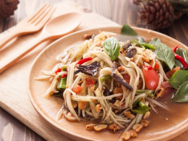 Papaya salatası (Som Tam), Tayland yemeği,