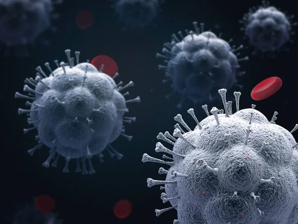 Chinesisches Coronavirus Covid Unter Dem Mikroskop Coronavirus Covid Grippeausbruch Hintergrund — Stockfoto