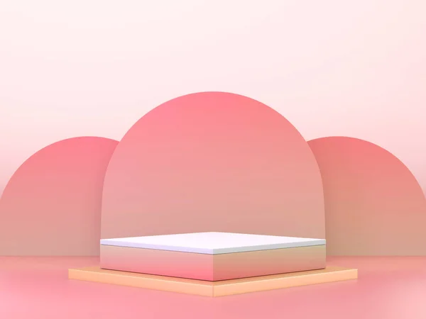 Renderizar Fundo Pódio Rosa — Fotografia de Stock