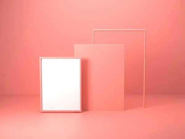Render Image Abstract Pink Color Geometric Shape Background Modern Minimalist — Stock Photo, Image