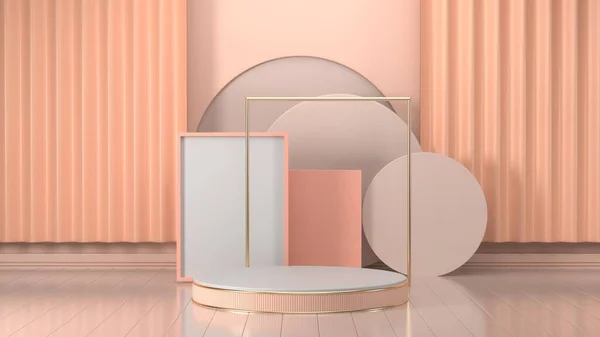 Render Afbeelding Van Abstracte Roze Kleur Geometrische Vorm Achtergrond Moderne — Stockfoto