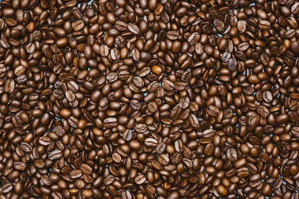 Vista Dall Alto Chicchi Caffè Torrefatto Marrone Può Essere Utilizzato — Foto Stock