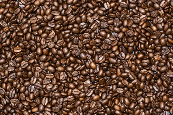 Widok Góry Brązowej Palonej Ziarna Kawy Może Być Używany Jako — Zdjęcie stockowe