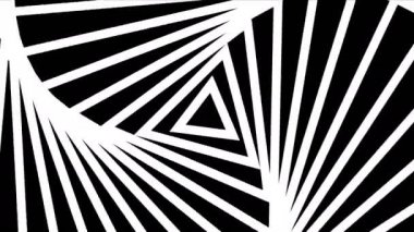 Hipnotik ritmik hareketi geometrik üçgenler siyah beyaz şekiller