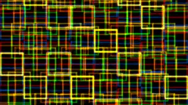Animation of multicolored glowing rectangles — Stock Video