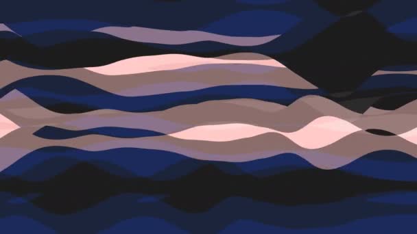 Плоска анімація зі стрічковою хвилею — стокове відео