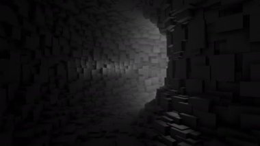 bir sonsuz siyah tünel üzerinden uçmak