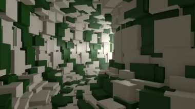 sonsuz bir yeşil beyaz tünel üzerinden uçmak