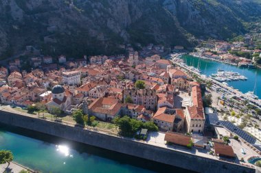 Kotor, Karadağ eski şehrin havadan görünümü