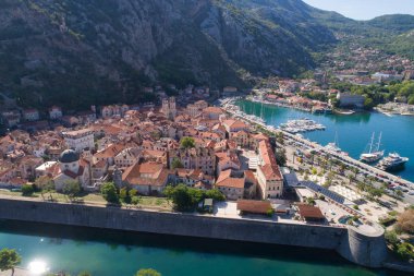 Kotor, Karadağ eski şehrin havadan görünümü